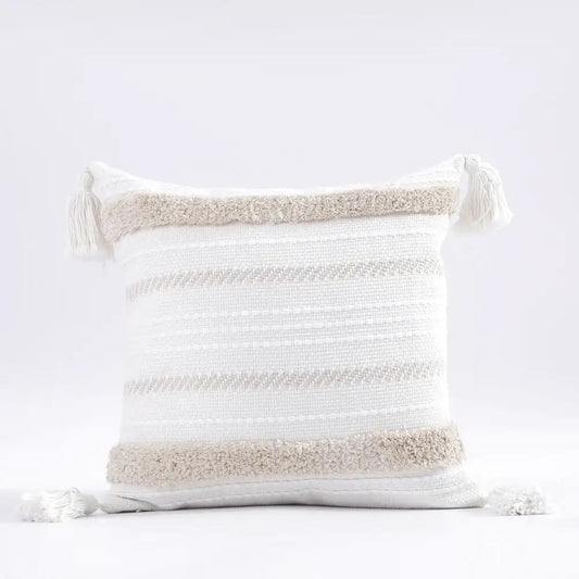 Housse de Coussin Motif Géométrique Berbère Beige