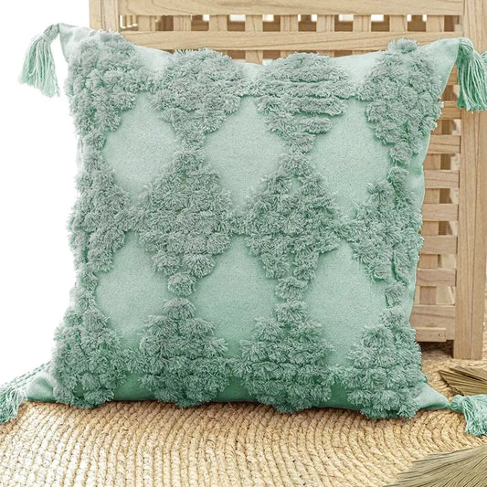 Housse de Coussin Uni Motif  Brodé